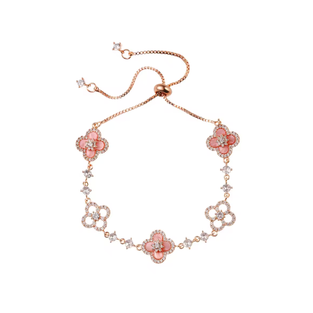 Pink Sakura Clover Bracelet for Women