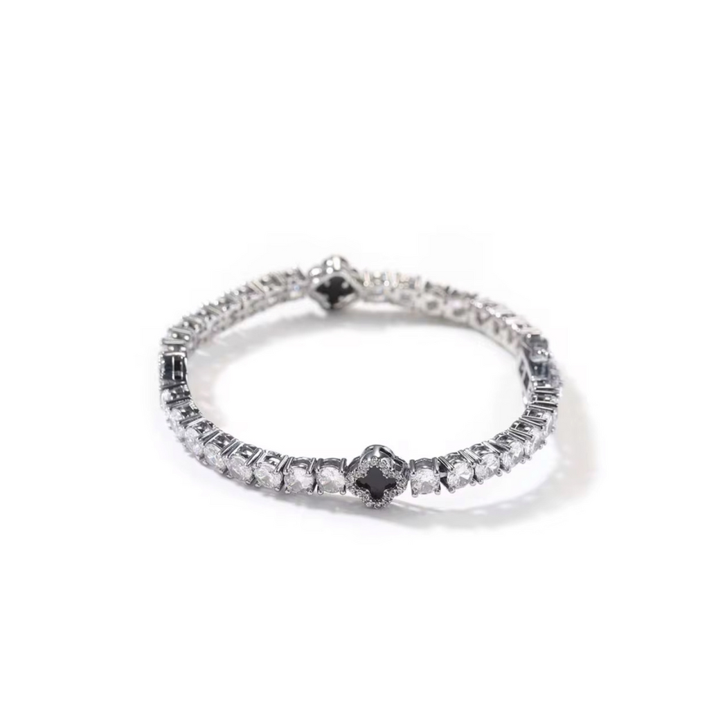 Black & Silver Tennis Unisex Bracelet