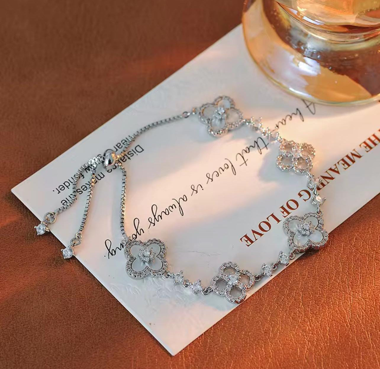 Winter Bloom Clover Bracelet for Women