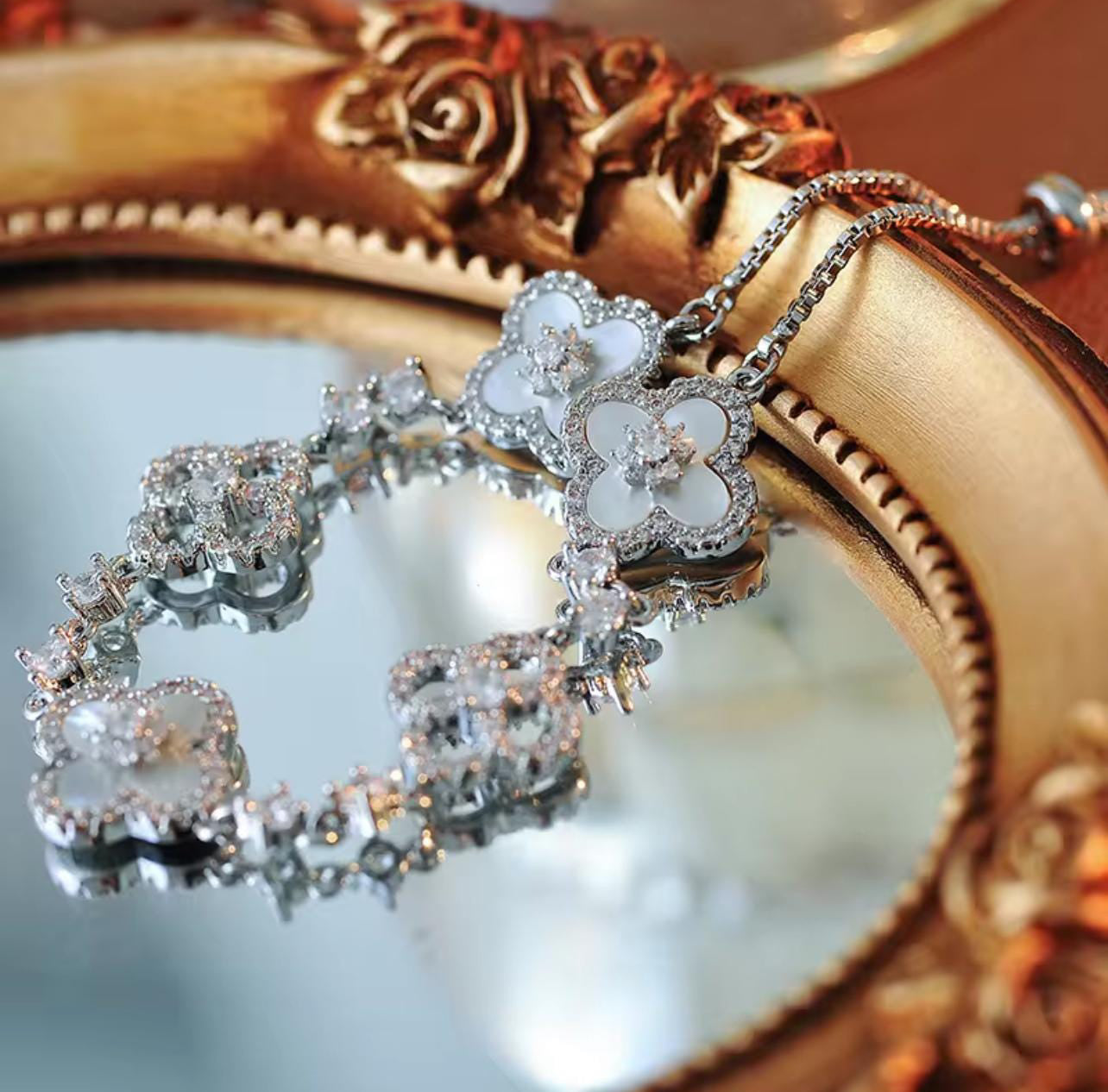 Winter Bloom Clover Bracelet for Women