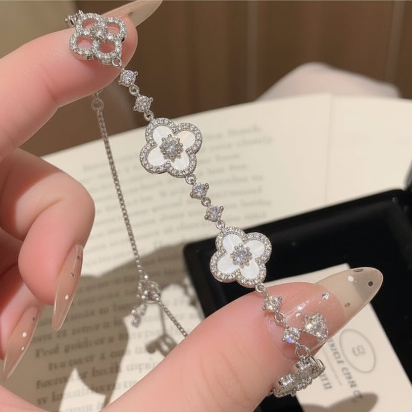 Winter Bloom Clover Bracelet for Women