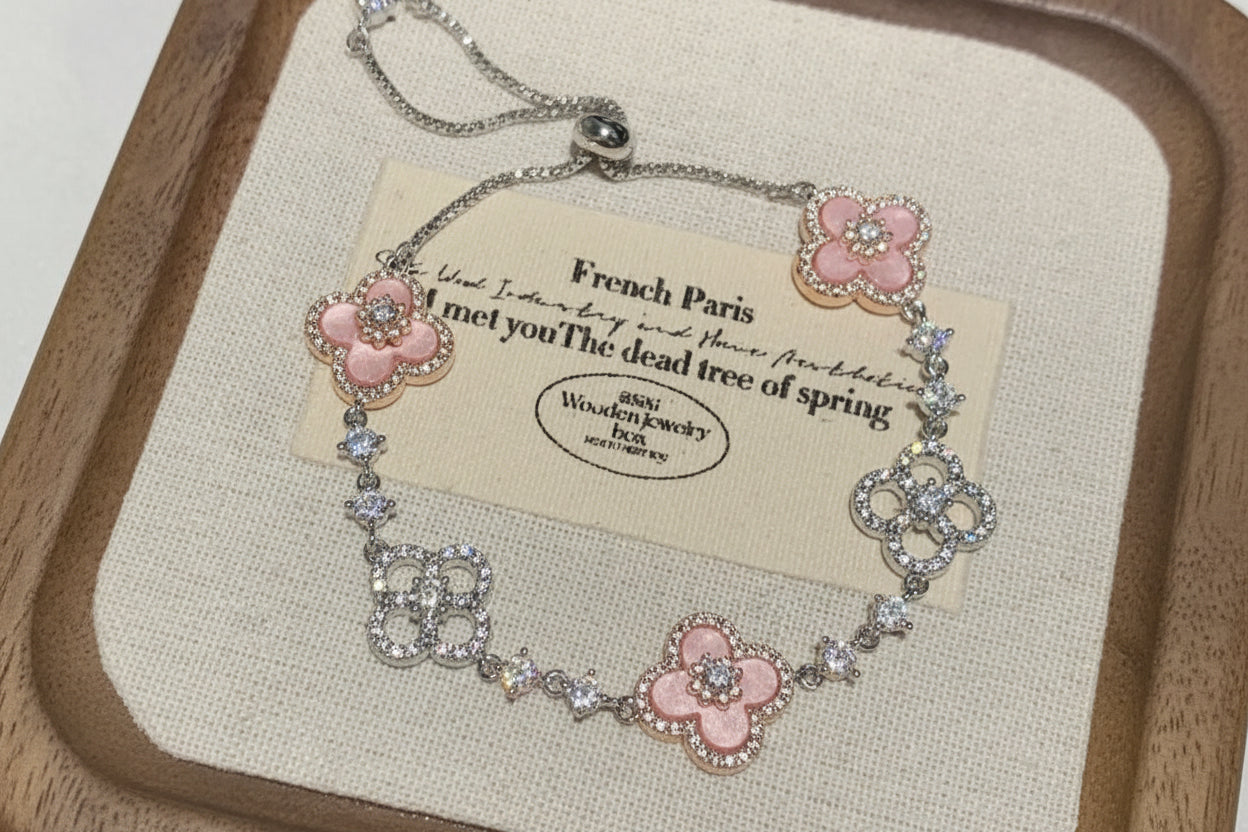 Champagne Blush Clover Bracelet for Women