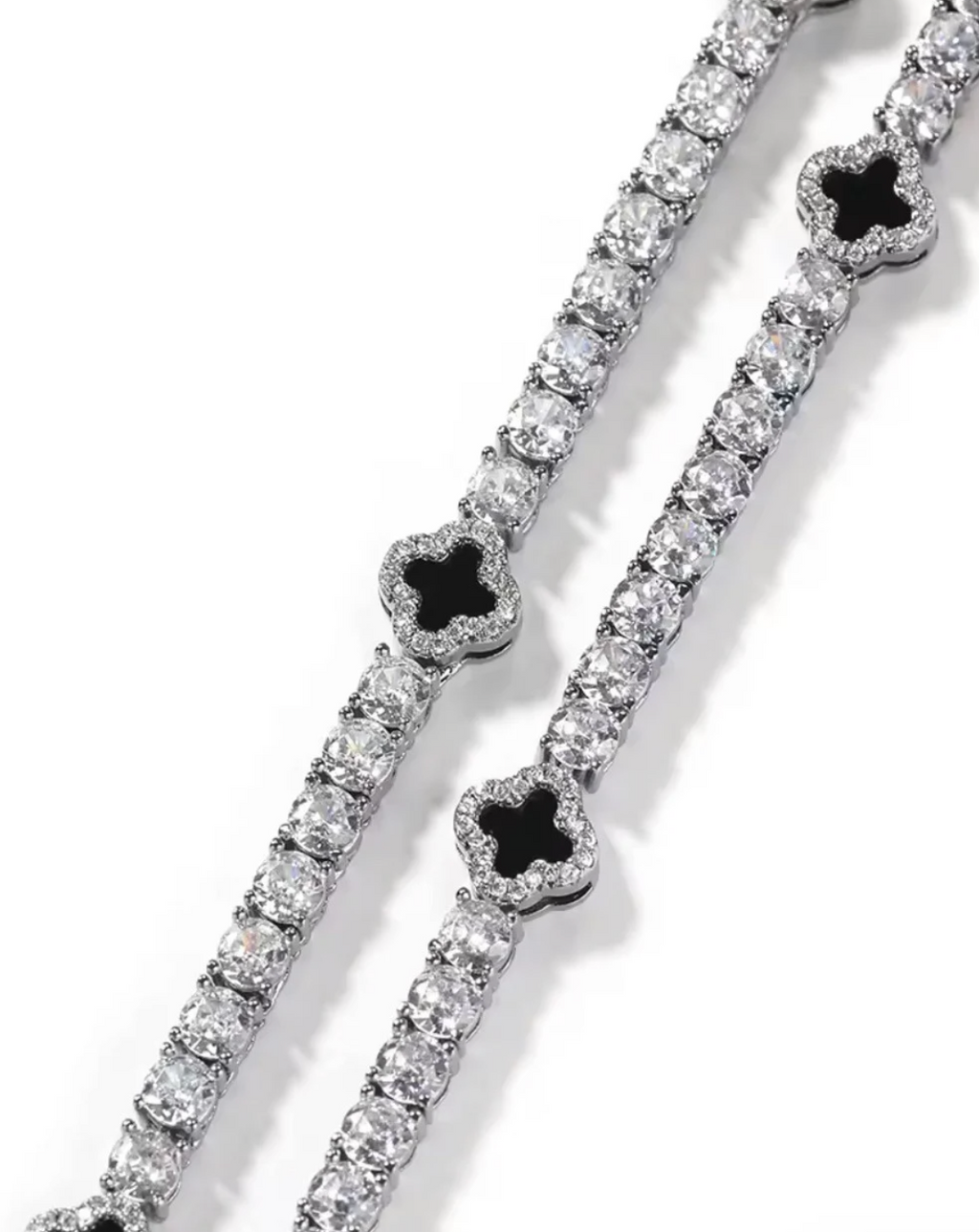 Black & Silver Tennis Unisex Bracelet