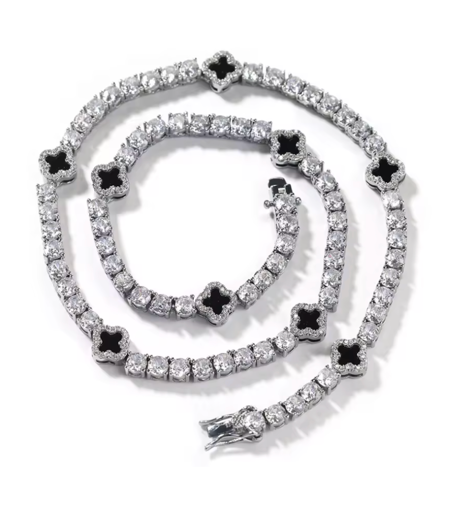 Black & Silver Tennis Unisex Bracelet