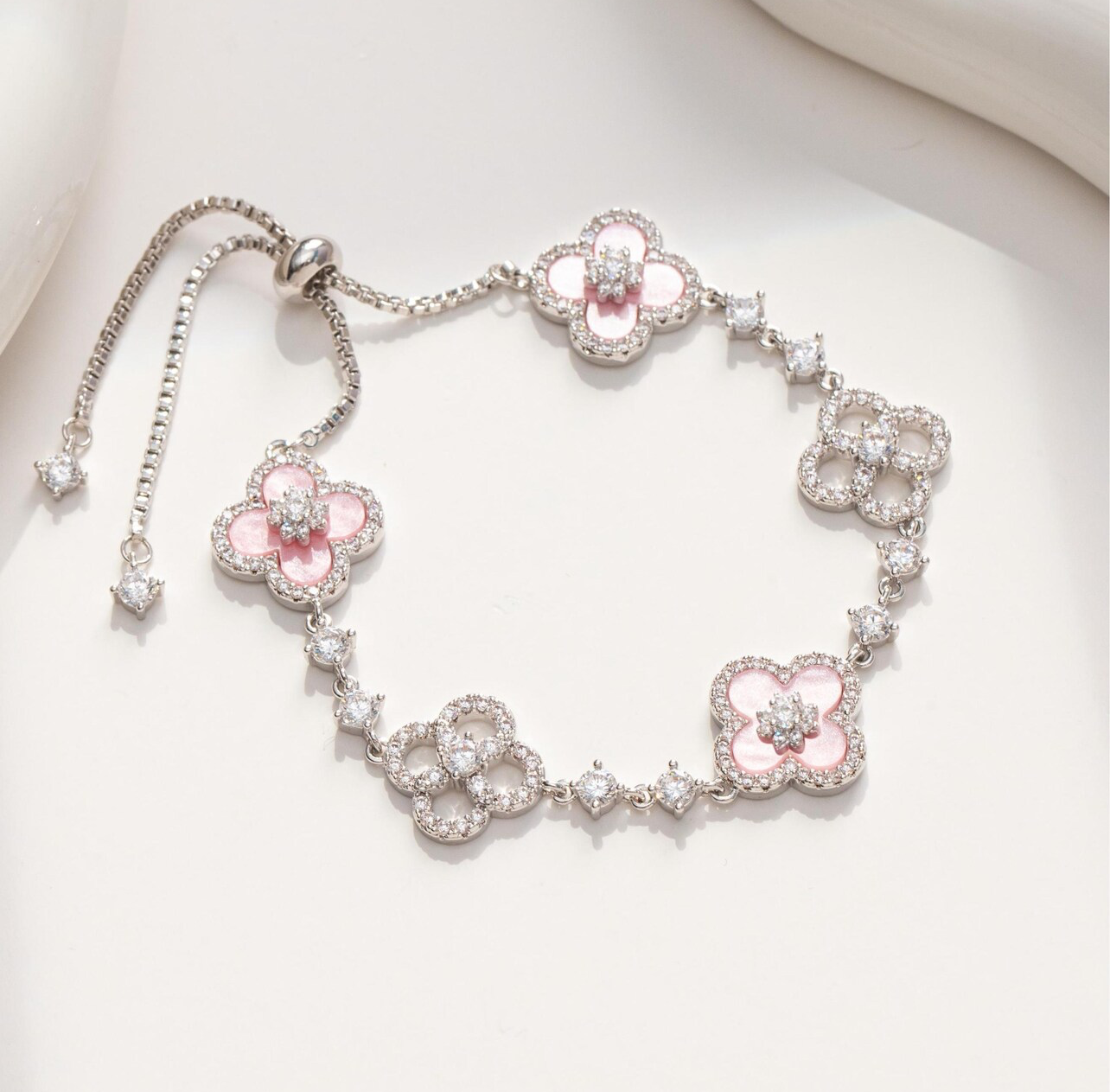Champagne Blush Clover Bracelet for Women