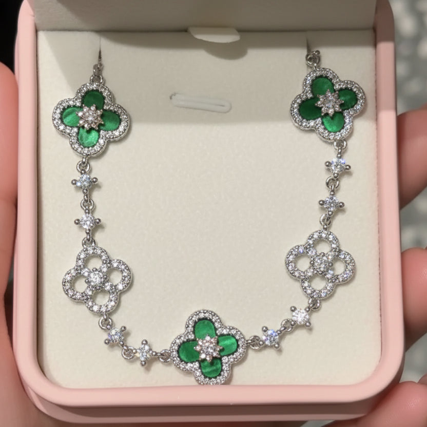 Jade Bloom Clover Bracelet for Women